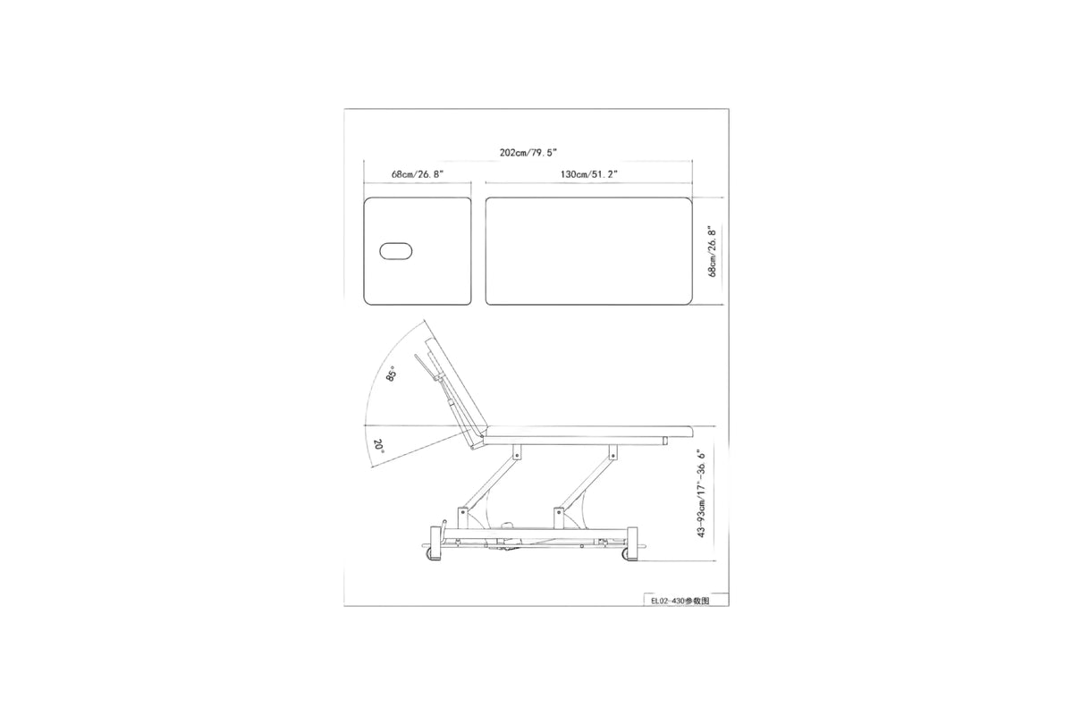 PARICO Coinfycare EL02-68 2-section electric hi-lo treatment table, view 5