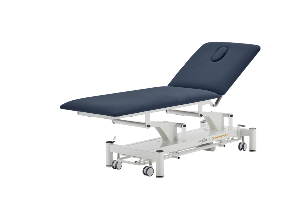 PARICO Coinfycare EL02PRO23 2-section electric treatment table in Navy Blue, view 4