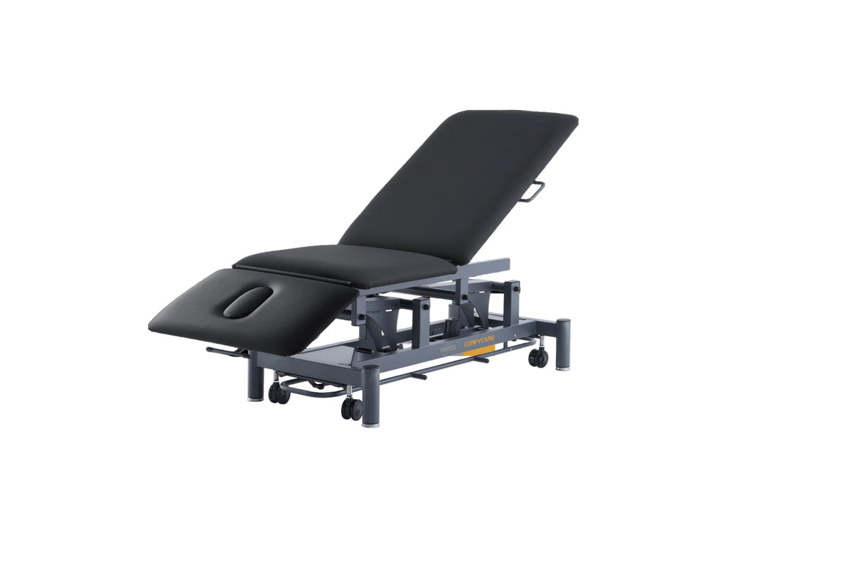 PARICO Coinfycare EL03-68 3-section electric hi-lo treatment table in Black, view 1