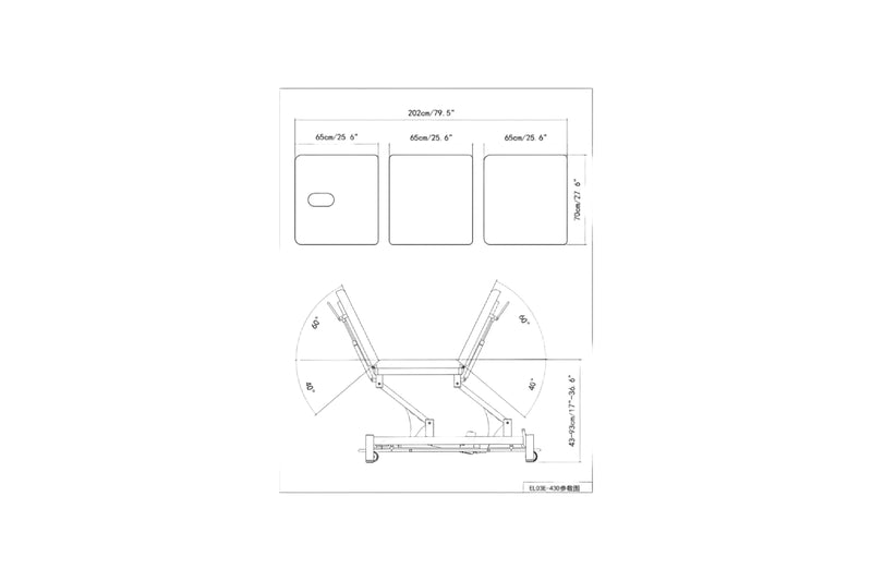 PARICO Coinfycare EL03E-70 3-equal-section electric hi-lo treatment table, view 4