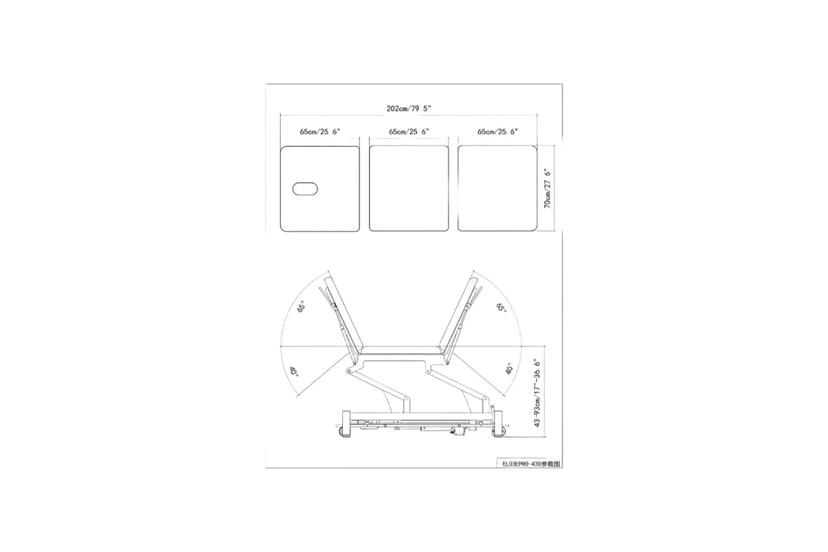 PARICO Coinfycare EL03EPRO23 3-equal-section electric treatment table, view 8