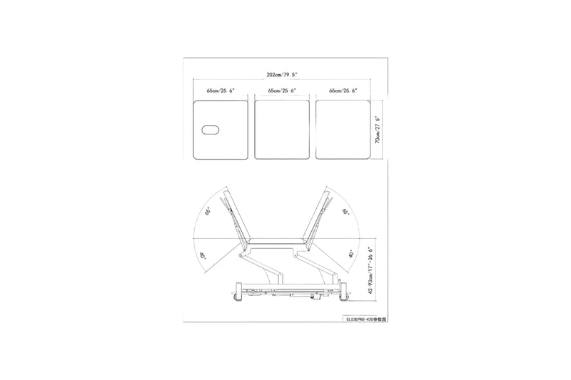 PARICO Coinfycare EL03EPRO23 3-equal-section electric treatment table, view 8