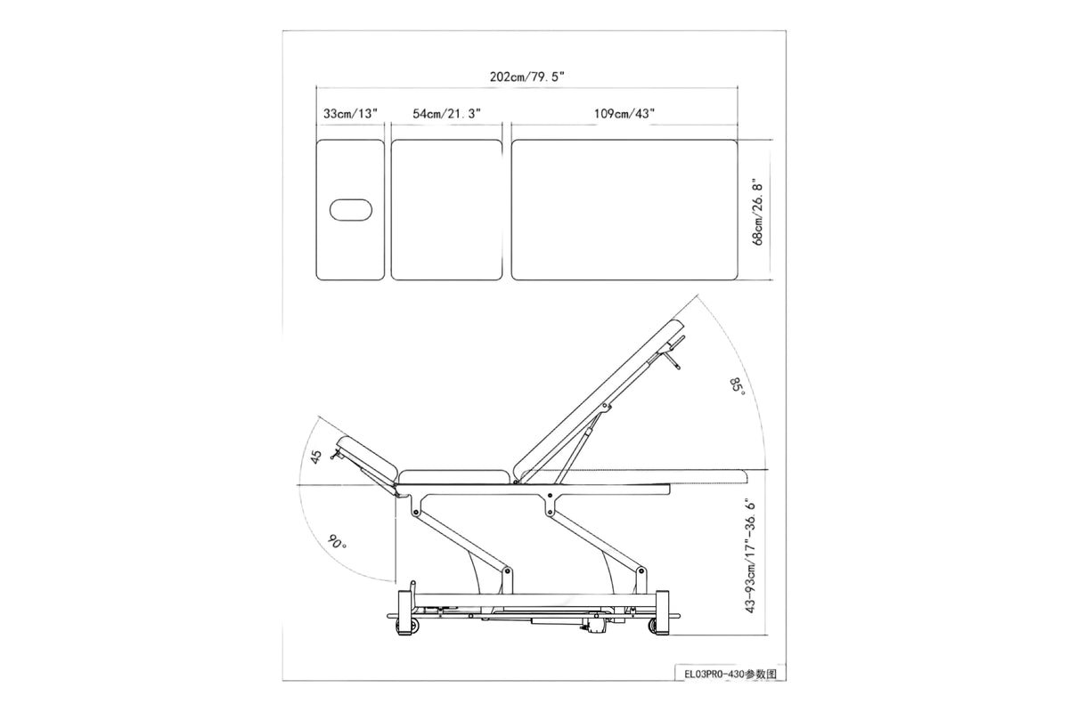 PARICO Coinfycare EL03PRO23 3-section electric treatment table, view 11