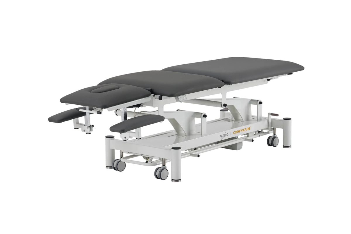 PARICO Coinfycare EL05PRO23 5-section electric treatment table in Charcoal Grey, view 1