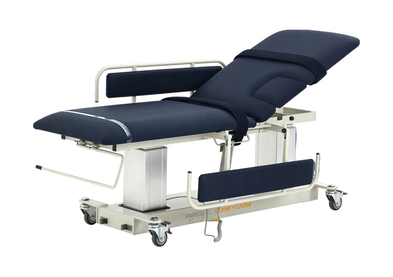 PARICO ELT200SD 2-section ultrasound imaging table in Navy Blue, view 1