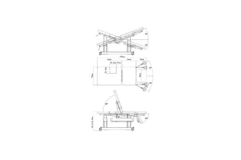 PARICO ELT300SD 3-section ultrasound imaging table, view 5