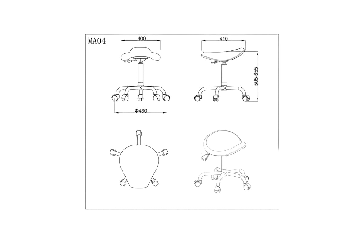 PARICO MA04 ergonomic saddle medical stool, view 7