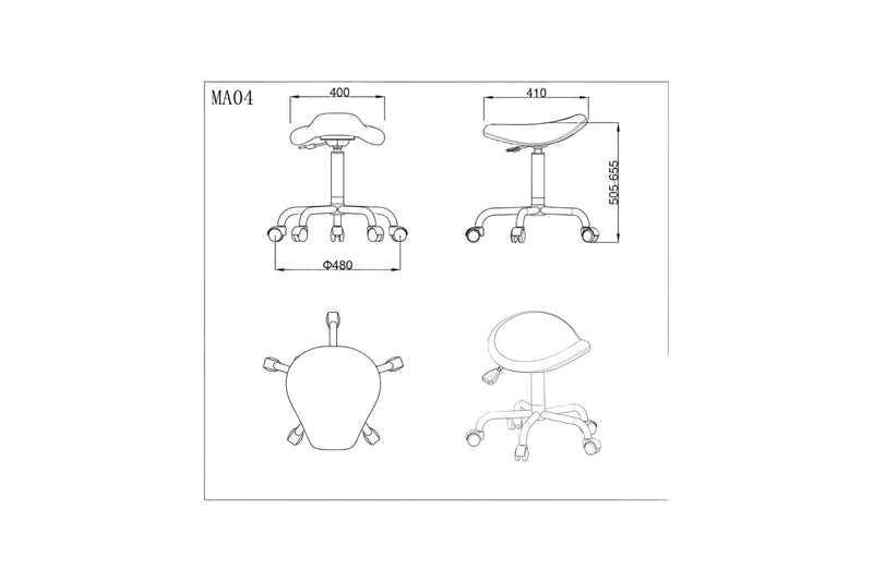 PARICO MA04 ergonomic saddle medical stool, view 7