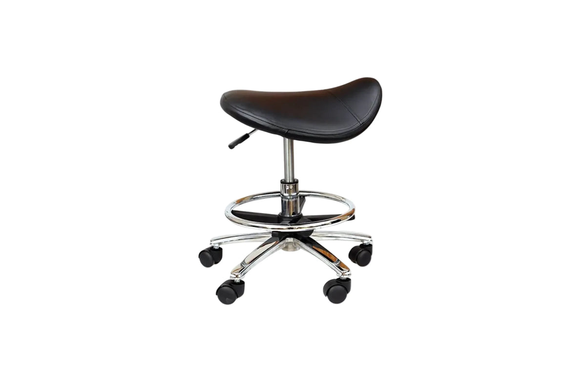 PARICO MA07 tall saddle stool with foot ring in Black, view 2