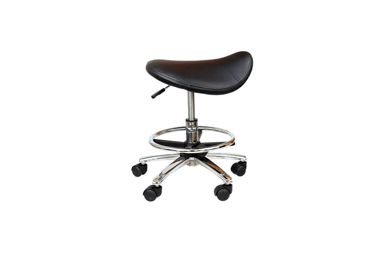 PARICO MA07 tall saddle stool with foot ring in Black, view 2
