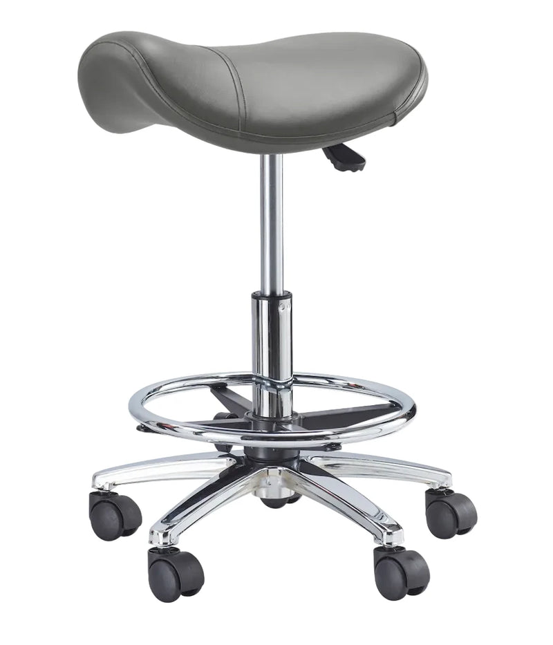 PARICO MA07 tall saddle stool with foot ring in Charcoal Grey, view 7