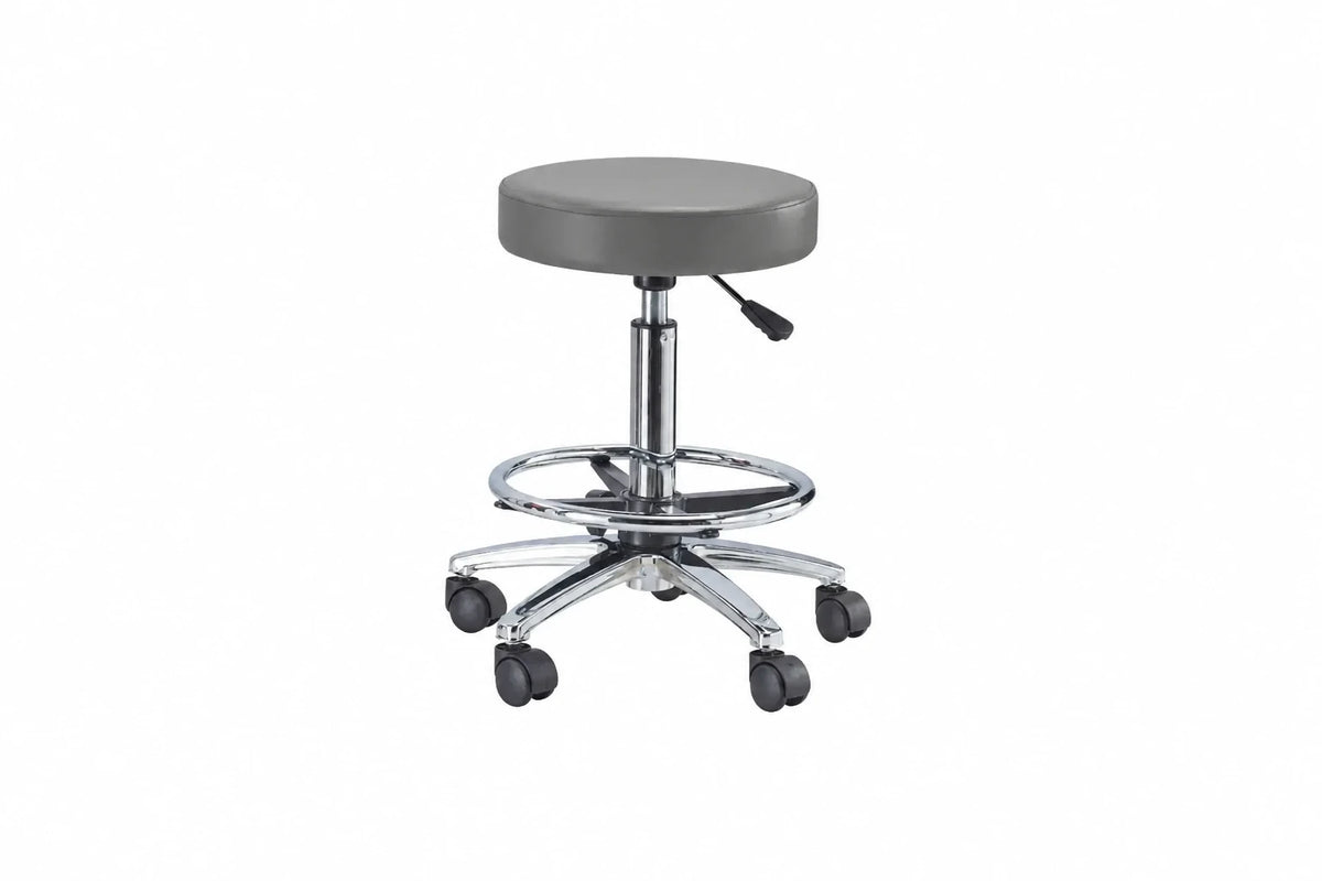 PARICO MA08 round medical stool with foot ring in Charcoal Grey, view 1