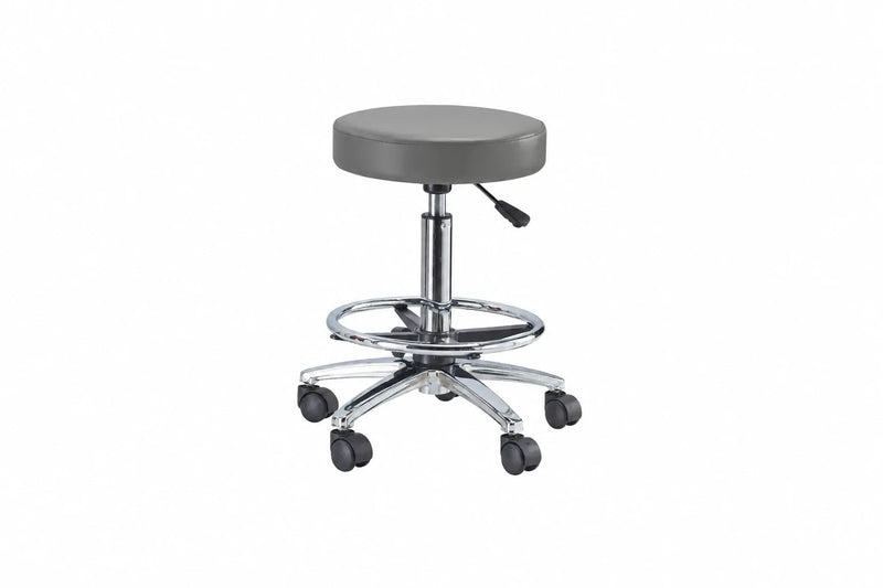 PARICO MA08 round medical stool with foot ring in Charcoal Grey, view 1