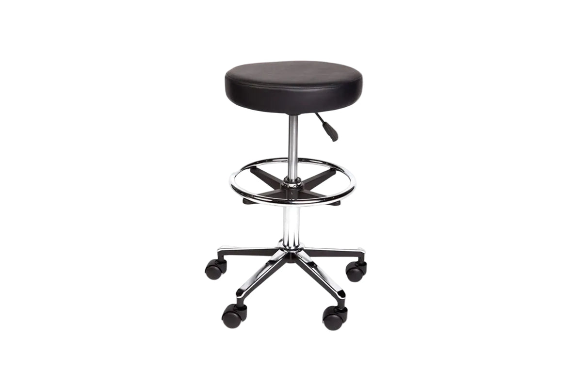 PARICO MA08 round medical stool with foot ring in Black, view 4