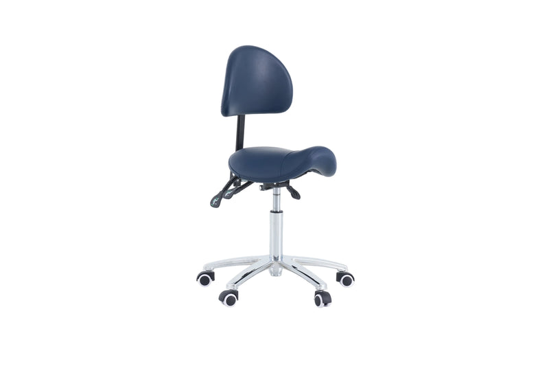 PARICO MA14BR saddle medical stool with backrest in Navy Blue, view 21