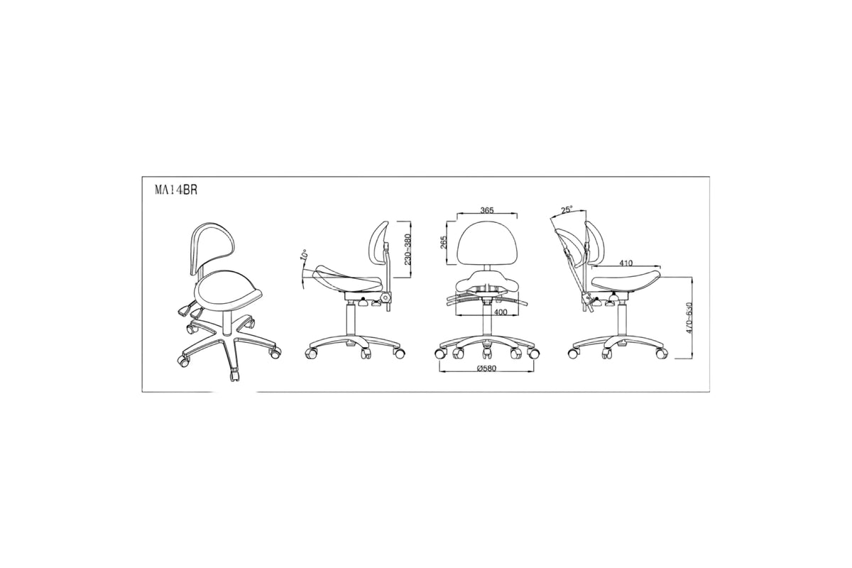 PARICO MA14BR saddle medical stool with backrest, view 35